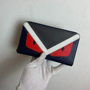 brand new Fendi monster zippy continental long wallet karl lagerfeld